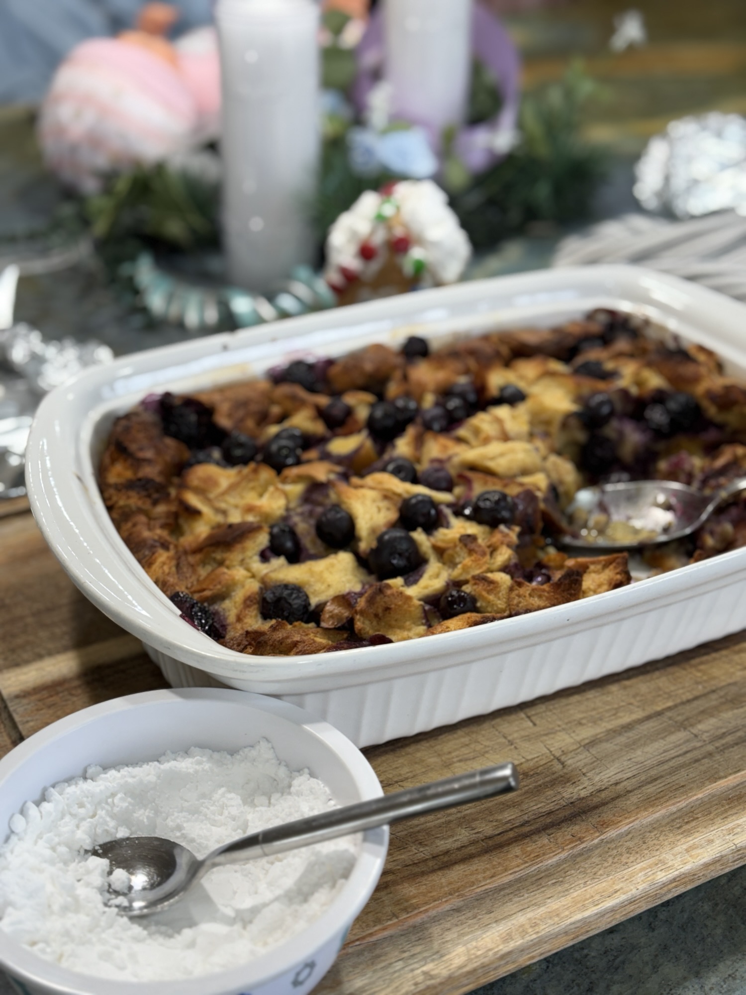 Make-Ahead Christmas Morning Blueberry Bread Pudding